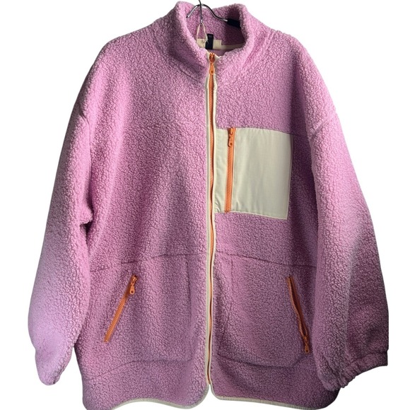 Universal Thread Women's  Sherpa Jacket Plus Size 2X Lavender Full Zip Pockets - Picture 1 of 9